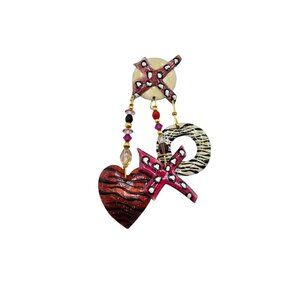Lunch At The Ritz Heart Dangle Brooch (A8585)